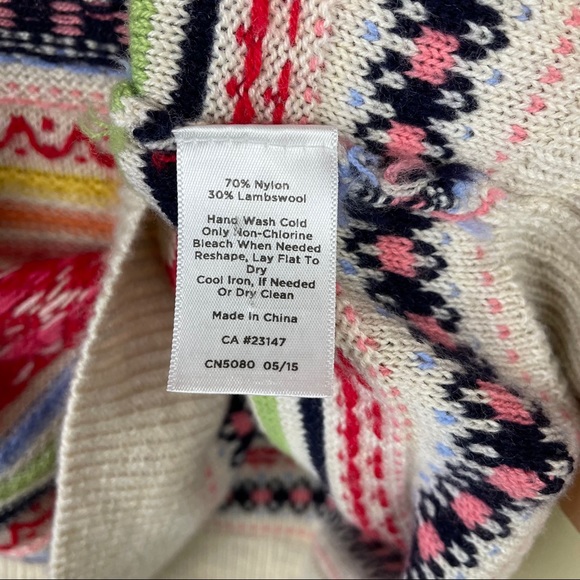 Talbots wool stitch strip sweater reversed knit colorful sz S - Picture 4 of 5